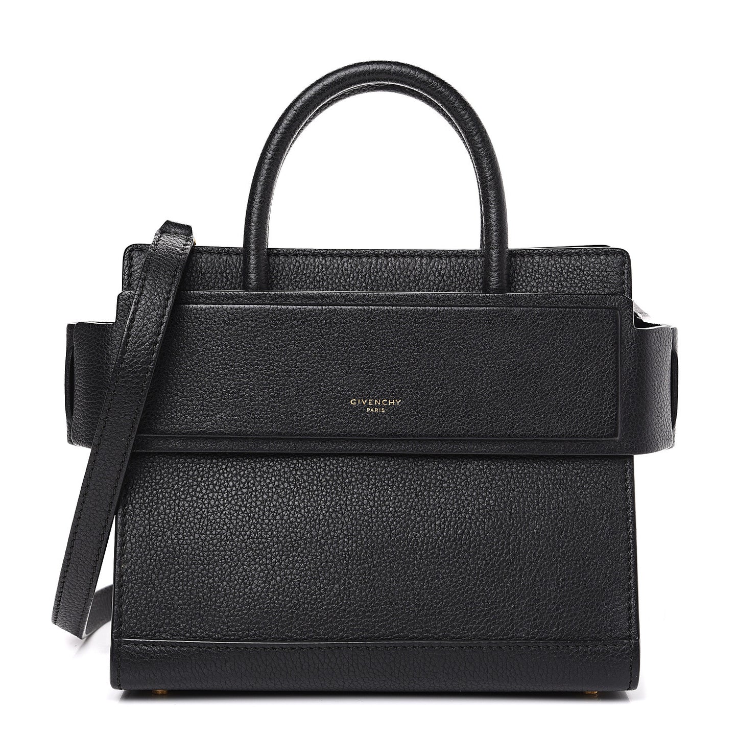 Grained Calfskin Mini Horizon Satchel Black