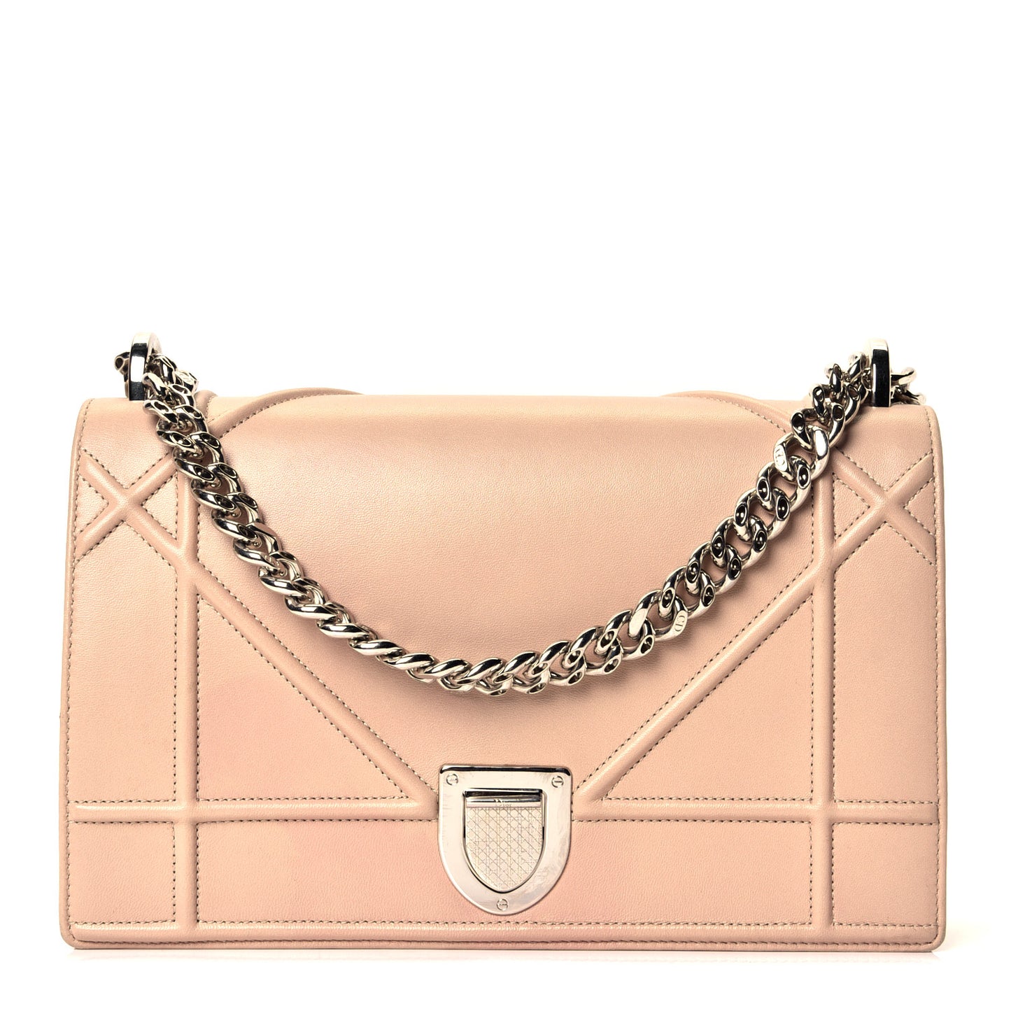 Lambskin Medium Diorama Flap Bag Nude