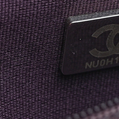 Chanel Caviar Quilted Boy Wallet On Chain WOC Dark Purple 8 of 11