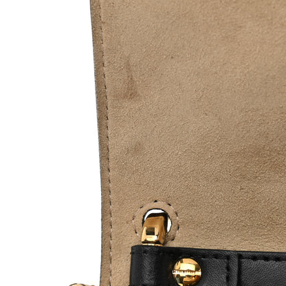 Fendi Vitello Liberty Bi-Color FF 1974 Embossed Small Kan U Shoulder Bag Maya Black 8 of 9