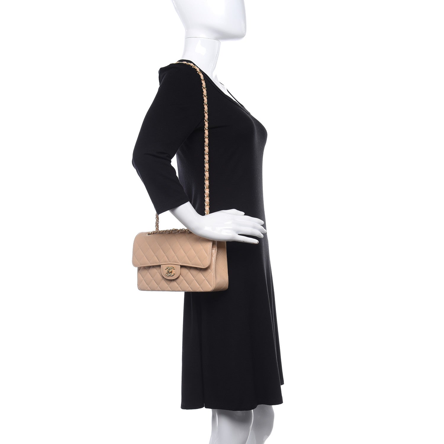 Chanel Caviar Quilted Small Double Flap Beige 2 of 11