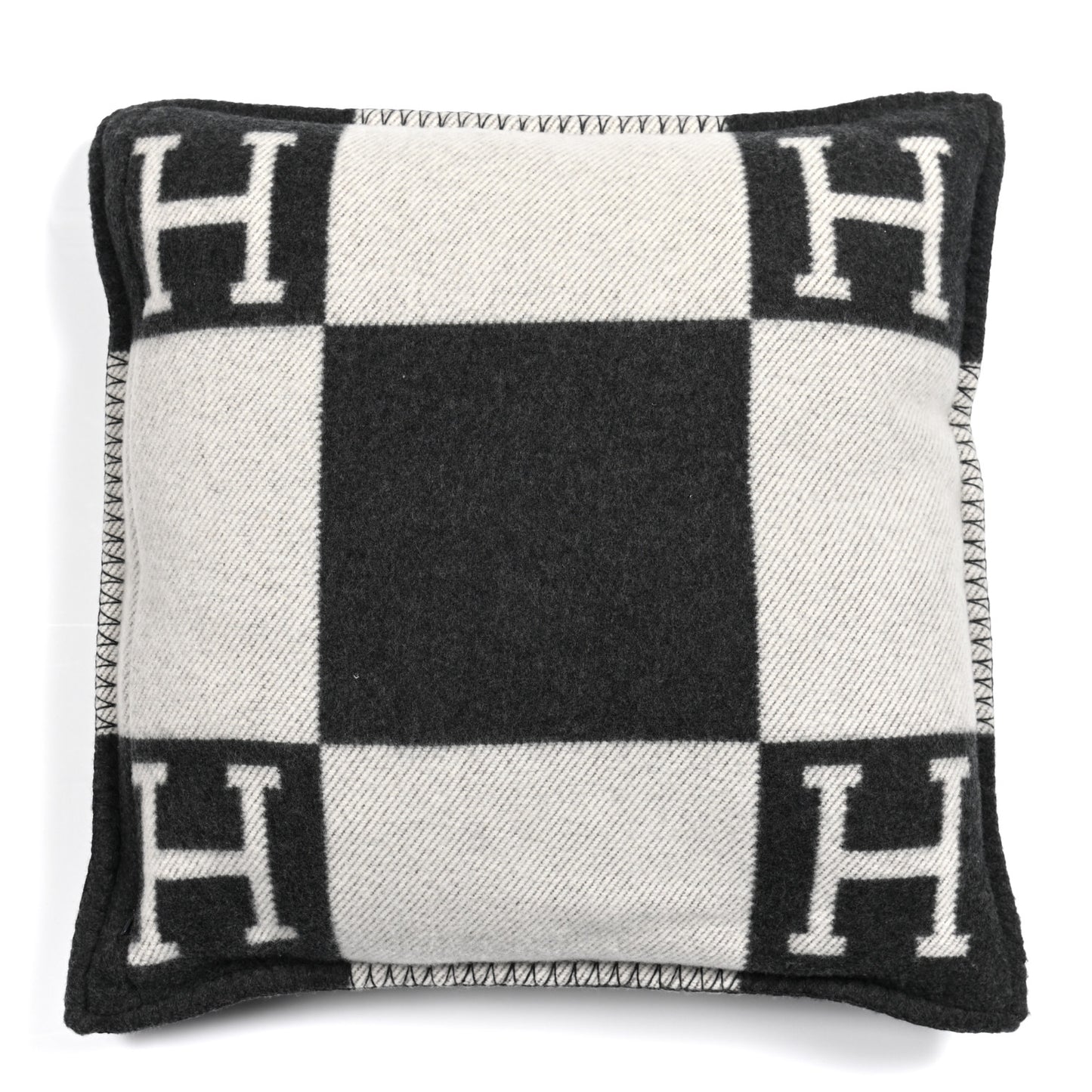 Wool Cashmere Avalon Pillow PM Ecru Gris Fonce