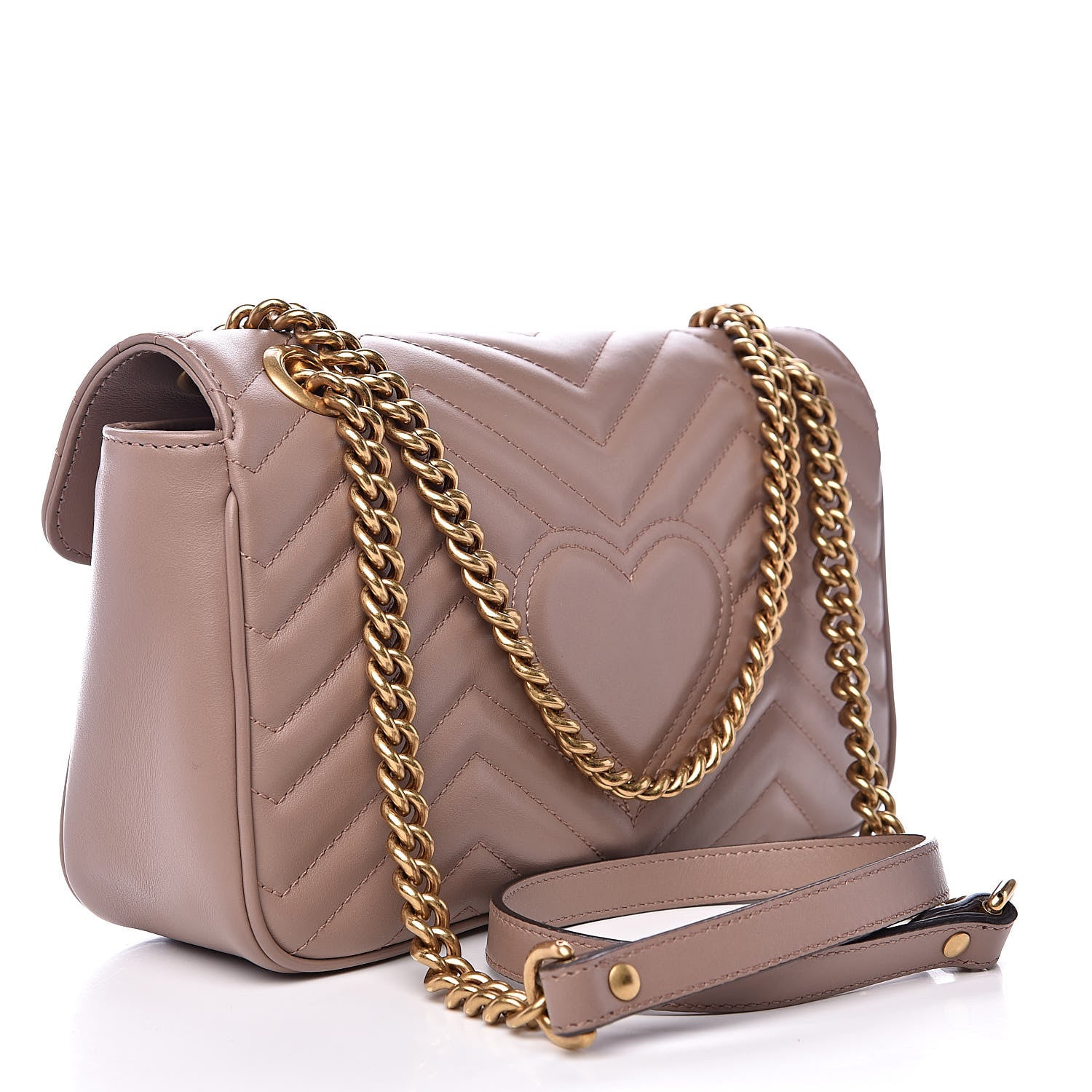 Gucci Calfskin Matelasse Small GG Marmont Shoulder Bag Porcelain Rose 3 of 10