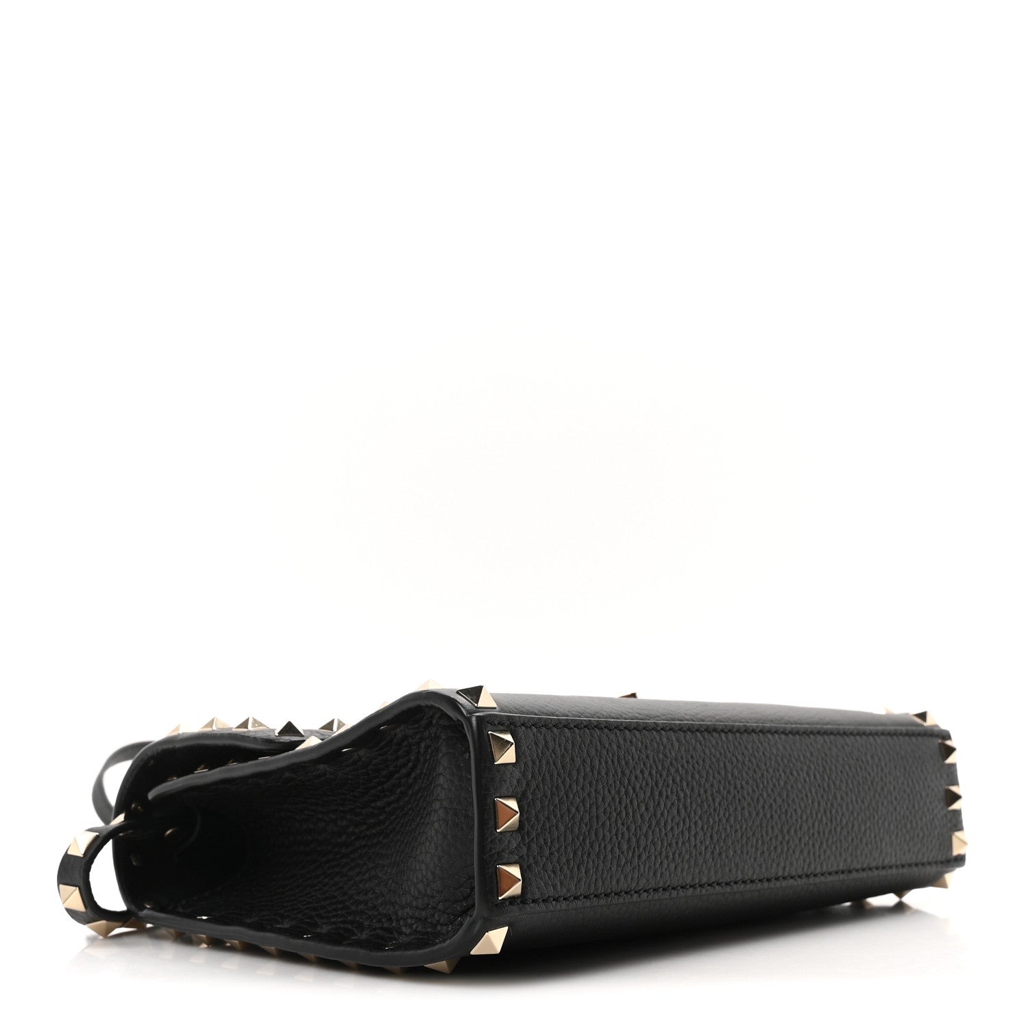 Valentino Garavani Pebbled Calfskin Medium Rockstud Flip Lock Crossbody Bag Black 4 of 9