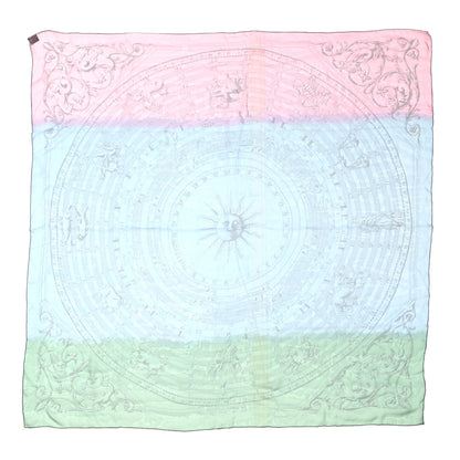 Hermes Silk Astrologie Sunrise Muslin Scarf 140 Rose Ciel Vert 1 of 3