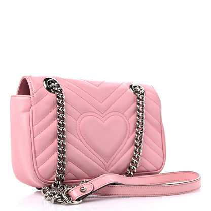 Gucci Calfskin Matelasse Mini GG Marmont Shoulder Bag Wild Rose 3 of 16