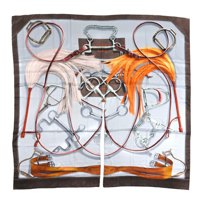Hermes Silk Projets Carres Poncho Gris Perle Taupe Acajou 1 of 7