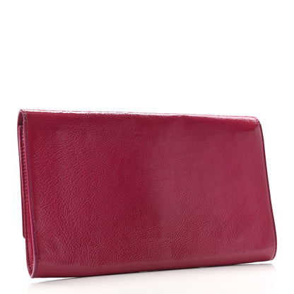 Saint Laurent Textured Patent Monogram Large Belle De Jour Clutch Fuchsia 2 of 6
