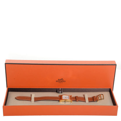 Hermes Stainless Steel Epsom 21mm Heure H Hour Quartz Watch Gold 9 of 9