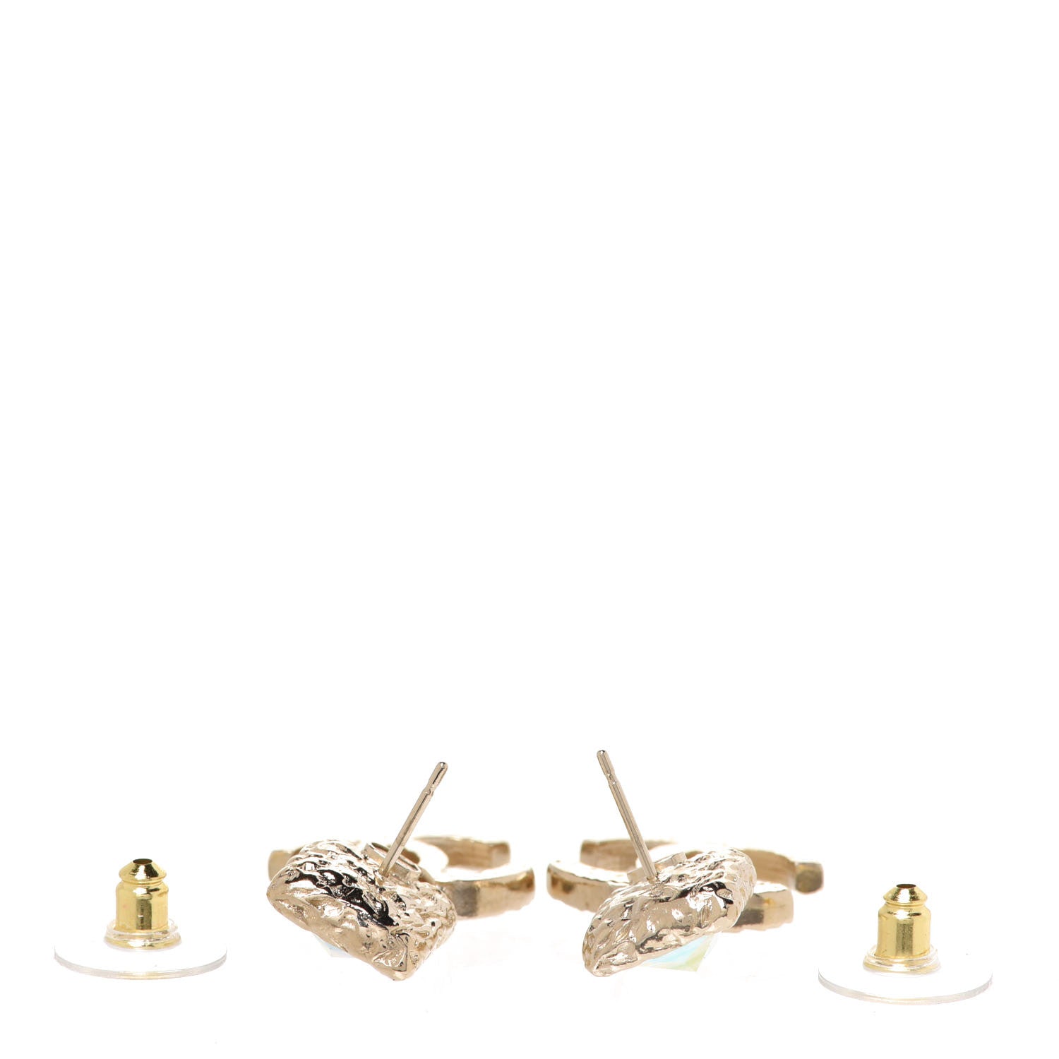 Chanel Iridescent Baguette Crystal CC Drop Earrings Gold 3 of 5