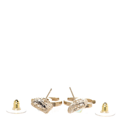 Chanel Iridescent Baguette Crystal CC Drop Earrings Gold 3 of 5