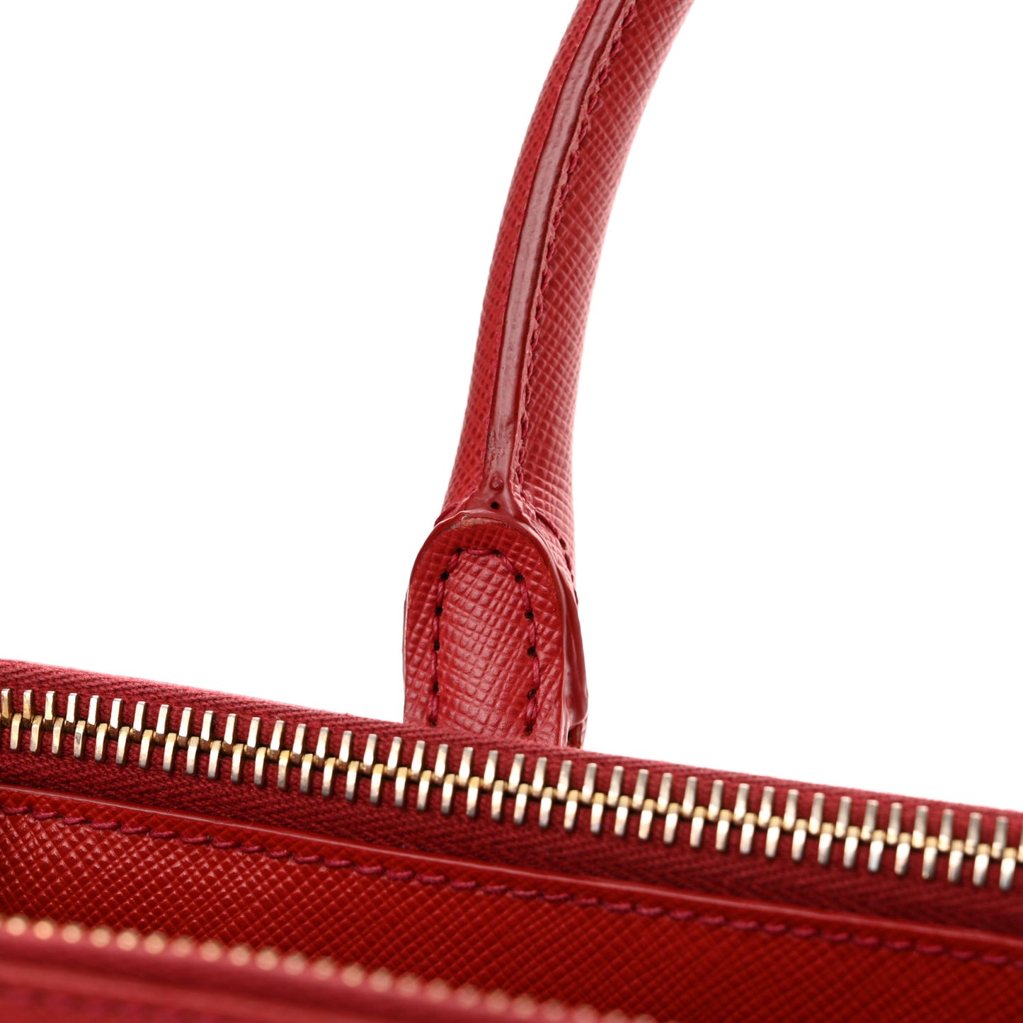 Saffiano Lux Small Galleria Double Zip Tote Fuoco