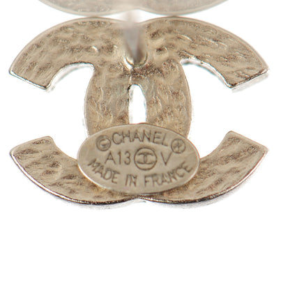 Chanel Crystal Timeless CC Earrings Silver 4 of 5