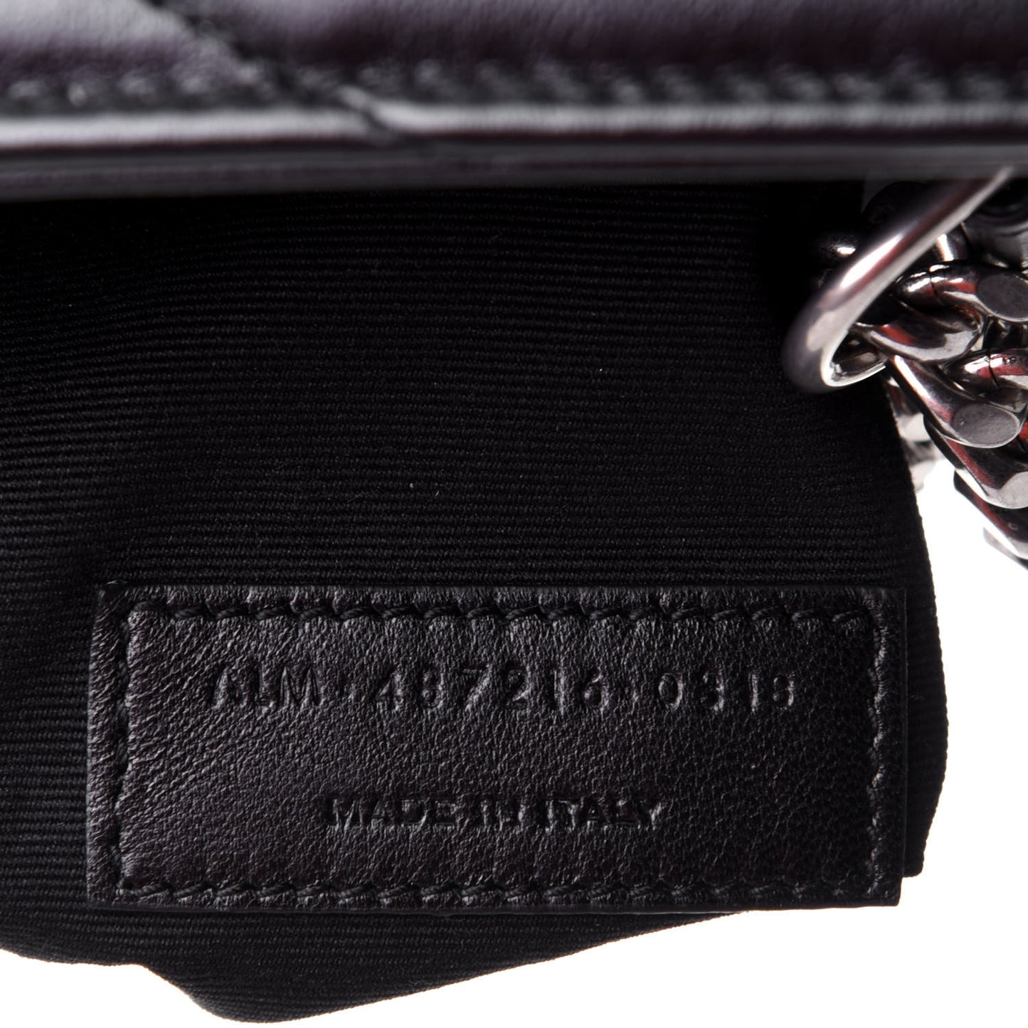 Calfskin Y Quilted Monogram Medium Loulou Chain Satchel Black