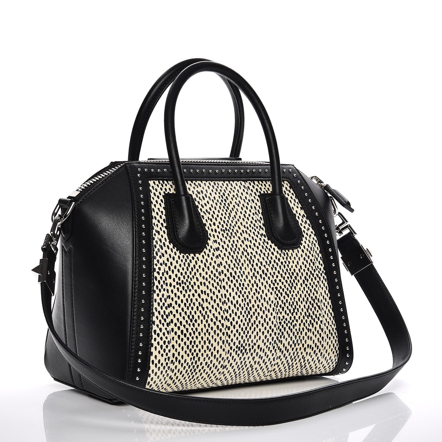 Givenchy Elaphe Calfskin Small Studded Antigona Black 4 of 10