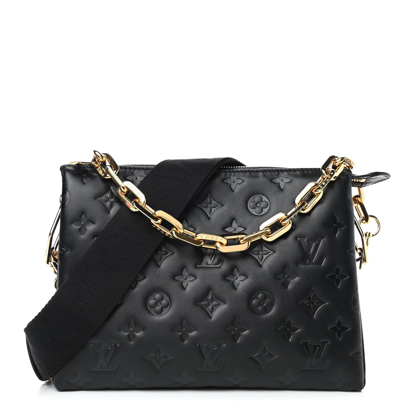 Lambskin Embossed Monogram Coussin PM Black