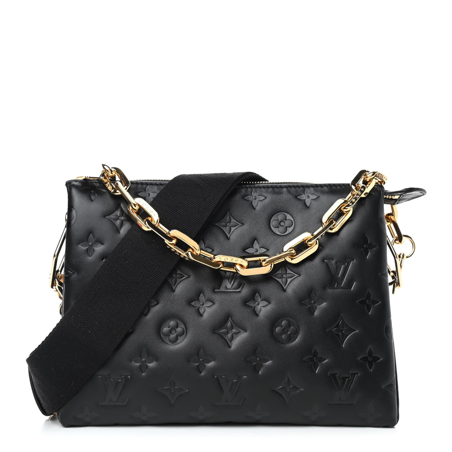 Louis Vuitton Lambskin Embossed Monogram Coussin PM Black 1 of 10