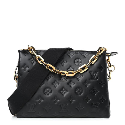 Louis Vuitton Lambskin Embossed Monogram Coussin PM Black 1 of 10