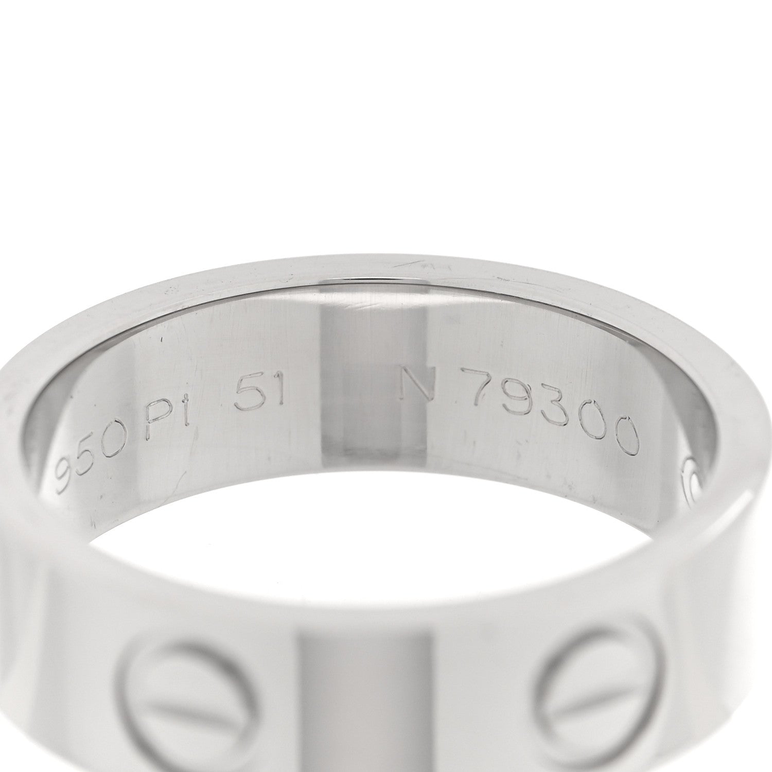 Cartier Platinum 5.5mm LOVE Ring 51 5.75 5 of 6