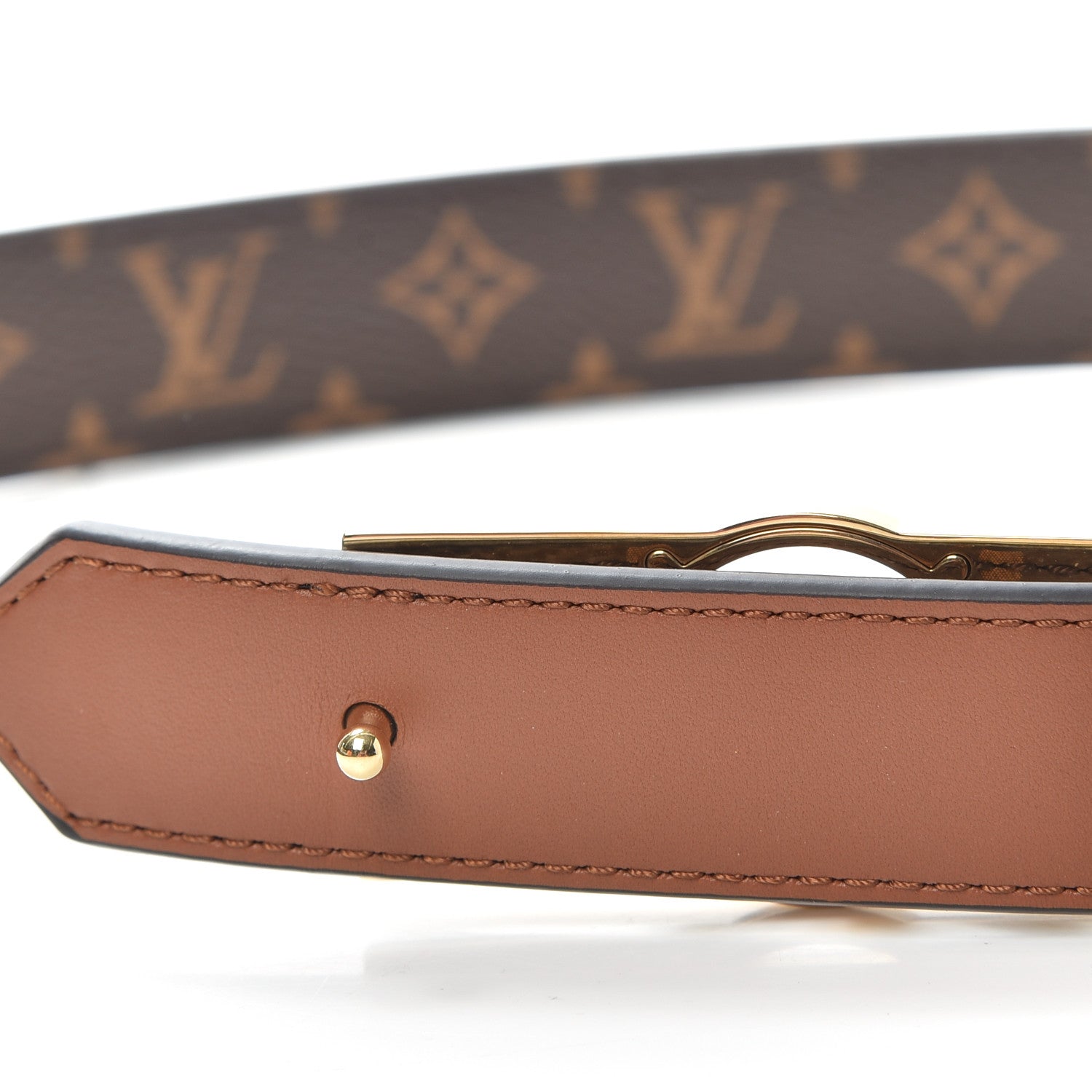 Louis Vuitton Monogram 25mm Dauphine Reversible Belt 90 36 Tan 4 of 7