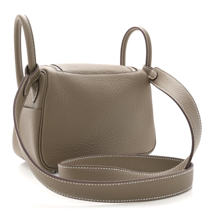 Hermes Taurillon Clemence Mini Lindy 20 Etoupe 3 of 11