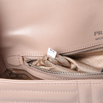 Prada Soft Calfskin Impunture Diagramme Large Chain Flap Shoulder Bag Cipria 7 of 9