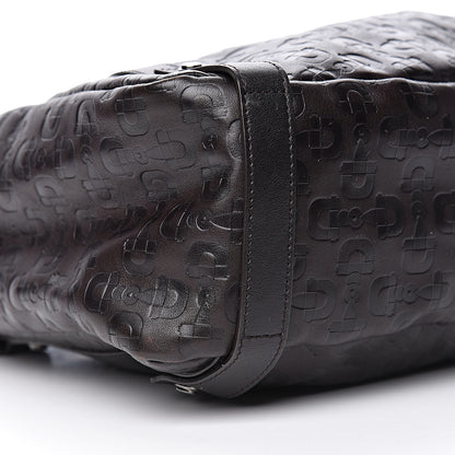 Gucci Calfskin Horsebit Embossed Medium Abbey Tote Dark Brown 10 of 11