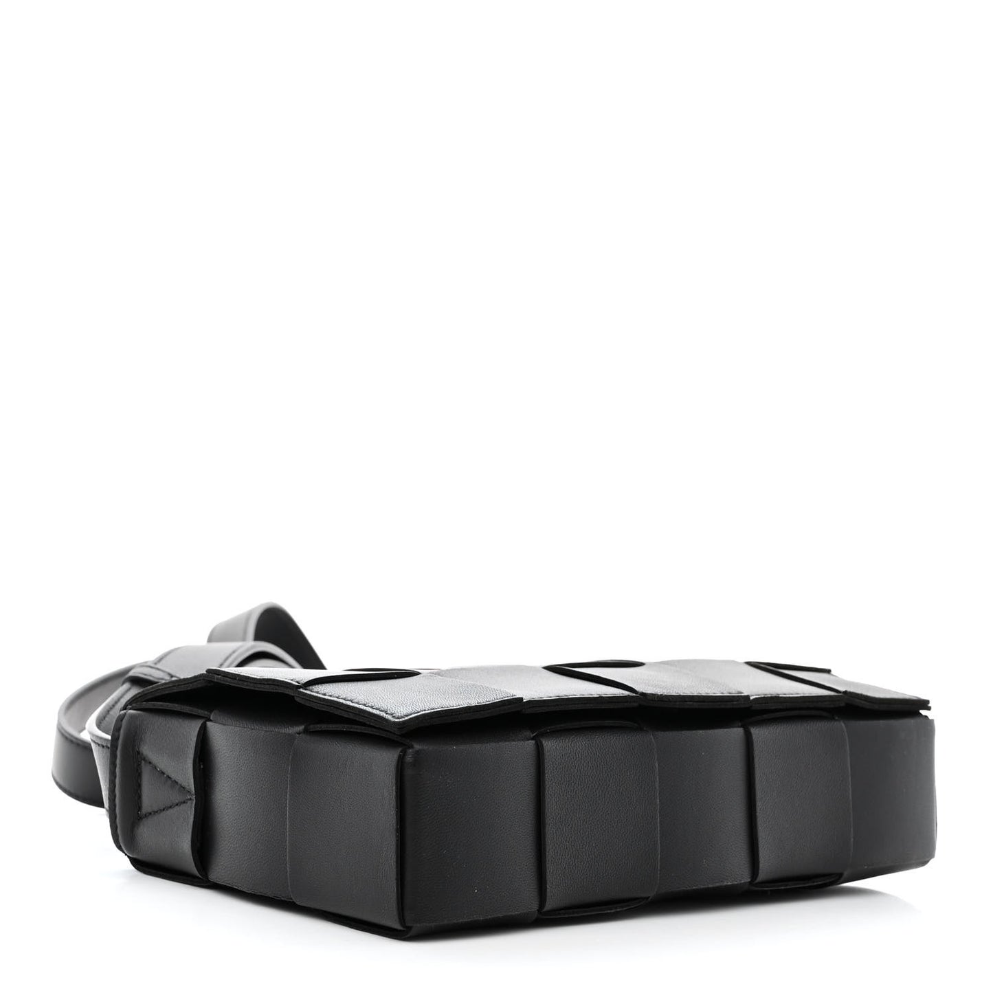 Lambskin Maxi Intreccio Small Cassette Crossbody Bag Black