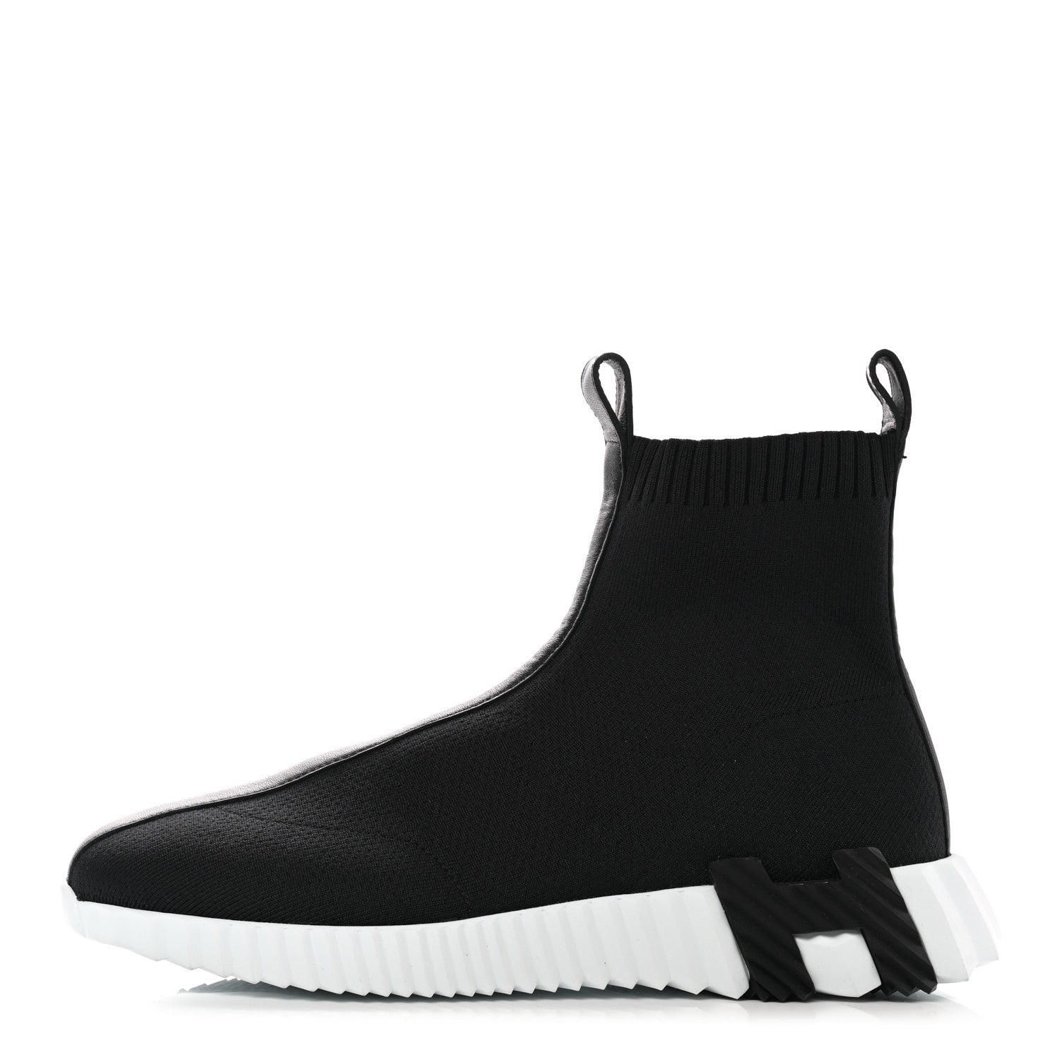 Hermes Technical Canvas Goatskin Fun Sneakers 39 Black White 1 of 9