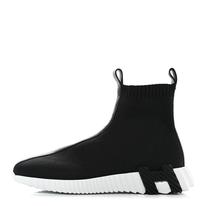 Hermes Technical Canvas Goatskin Fun Sneakers 39 Black White 1 of 9