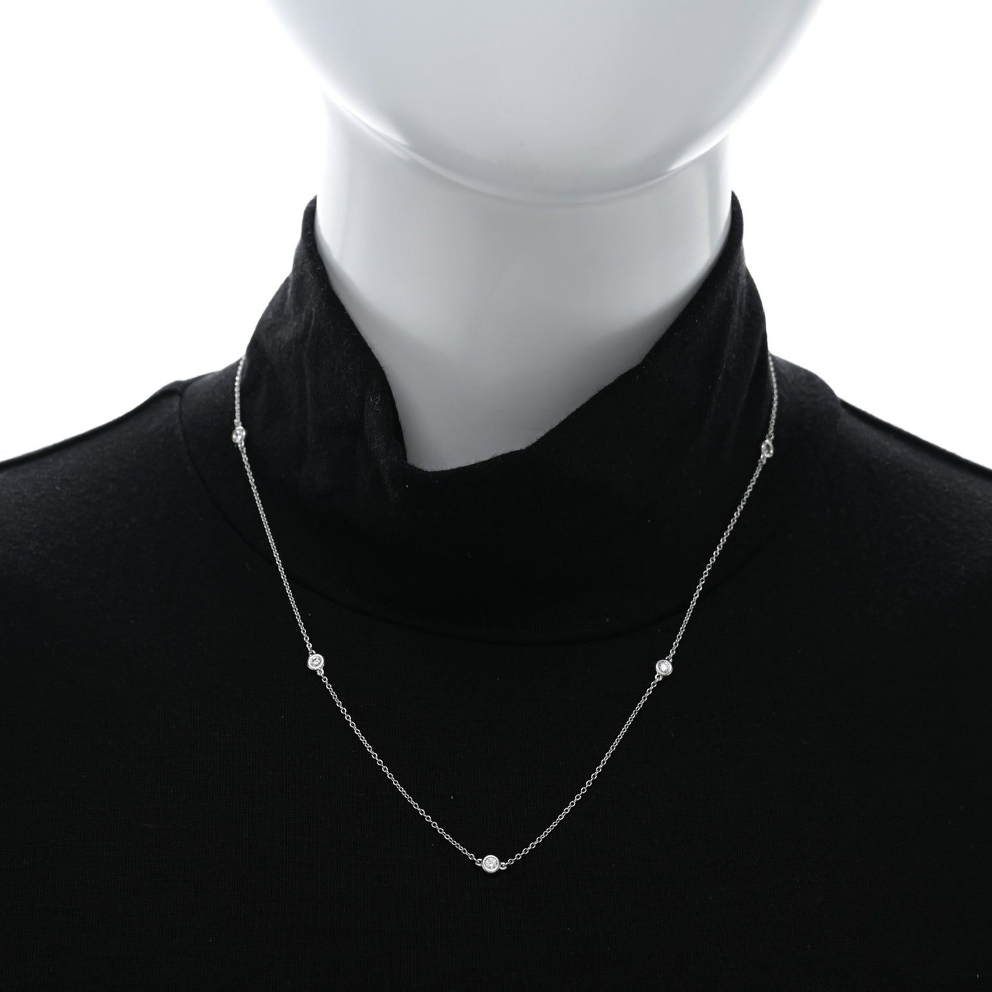 Sterling Silver Diamond .35ctw Elsa Peretti Diamonds by the Yard Five Station Necklace