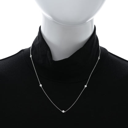Tiffany Sterling Silver Diamond .35ctw Elsa Peretti Diamonds by the Yard Five Station Necklace 2 of 4