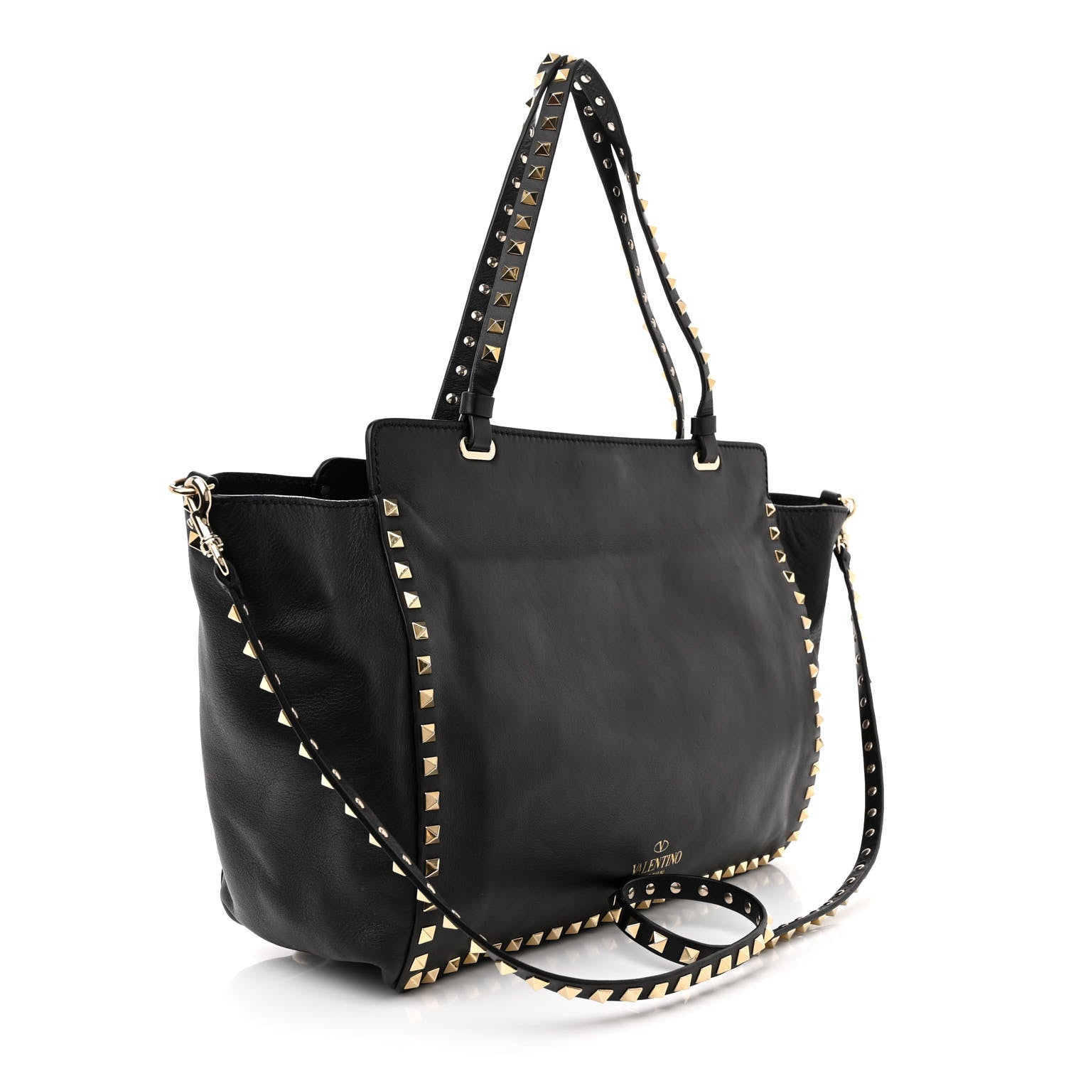 Valentino Garavani Vitello Medium Rockstud Tote Black 3 of 12