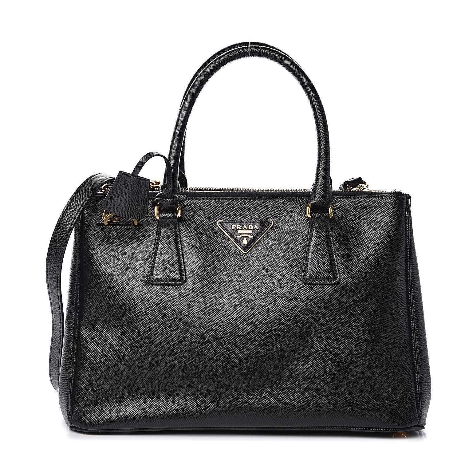 Prada Saffiano Small Galleria Double Zip Tote Black 1 of 10