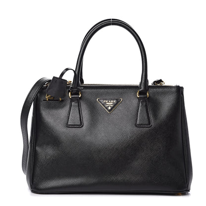 Prada Saffiano Small Galleria Double Zip Tote Black 1 of 10