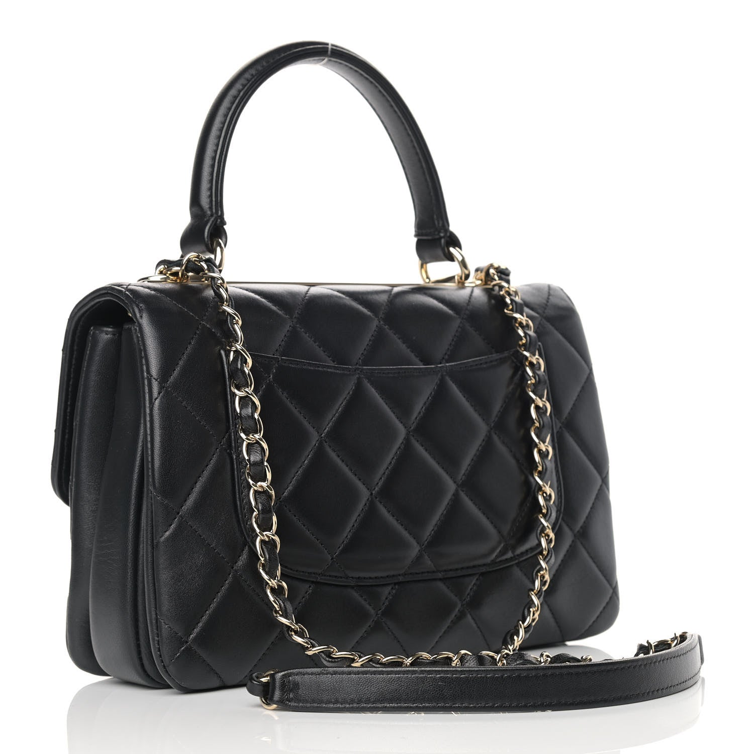 Chanel Lambskin Quilted Small Trendy CC Dual Handle Flap Bag Black 2 of 14