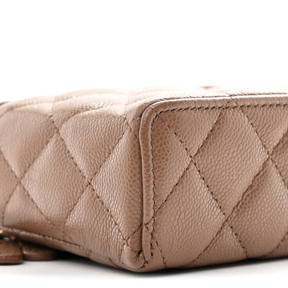 Chanel Caviar Quilted Top Handle Slim Vanity With Chain Dark Beige 9 of 11