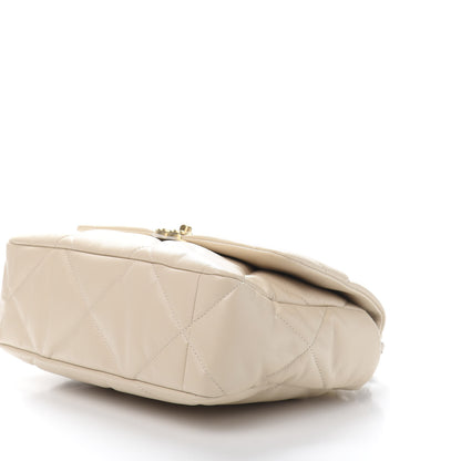 Chanel Lambskin Quilted Large 19 Flap Beige 9 of 11
