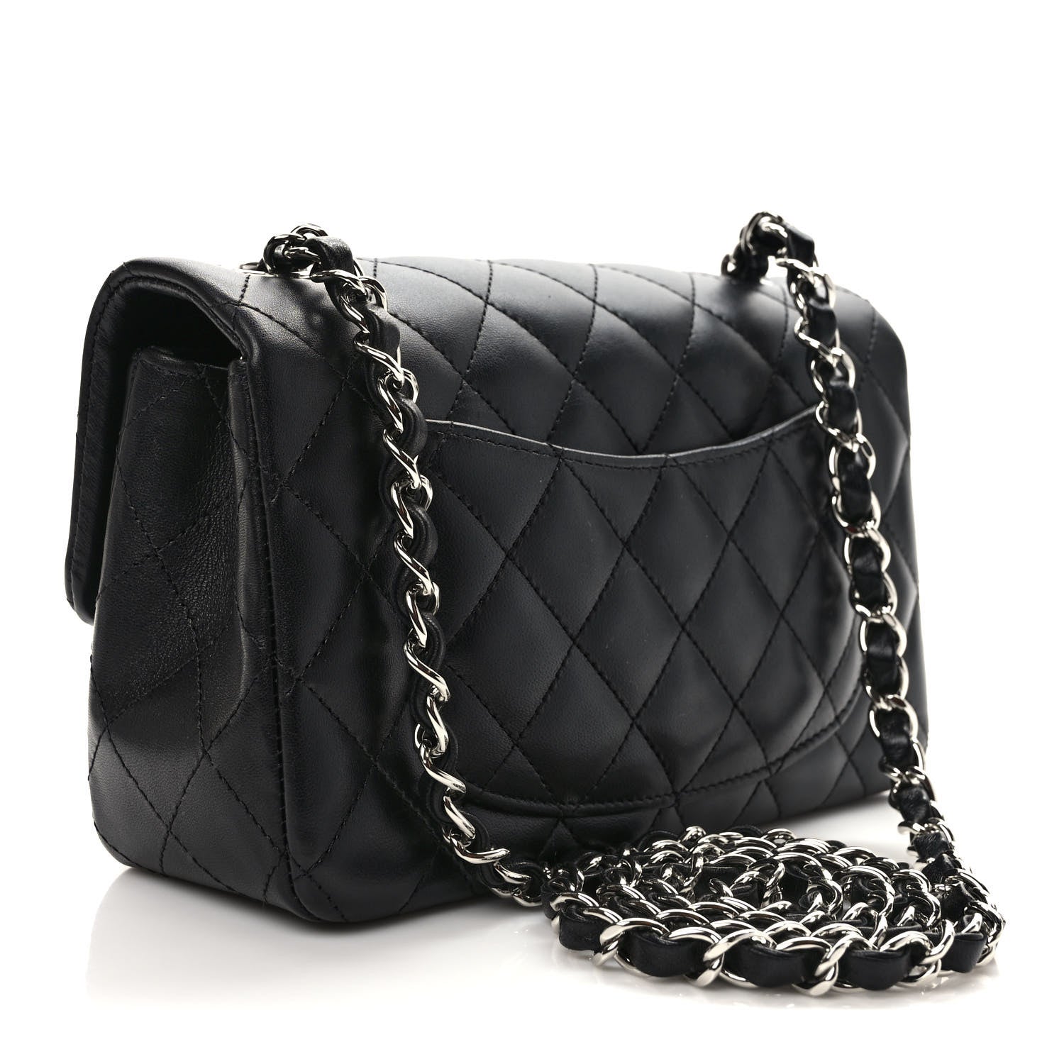 Chanel Lambskin Quilted Mini Rectangular Flap Black 3 of 10