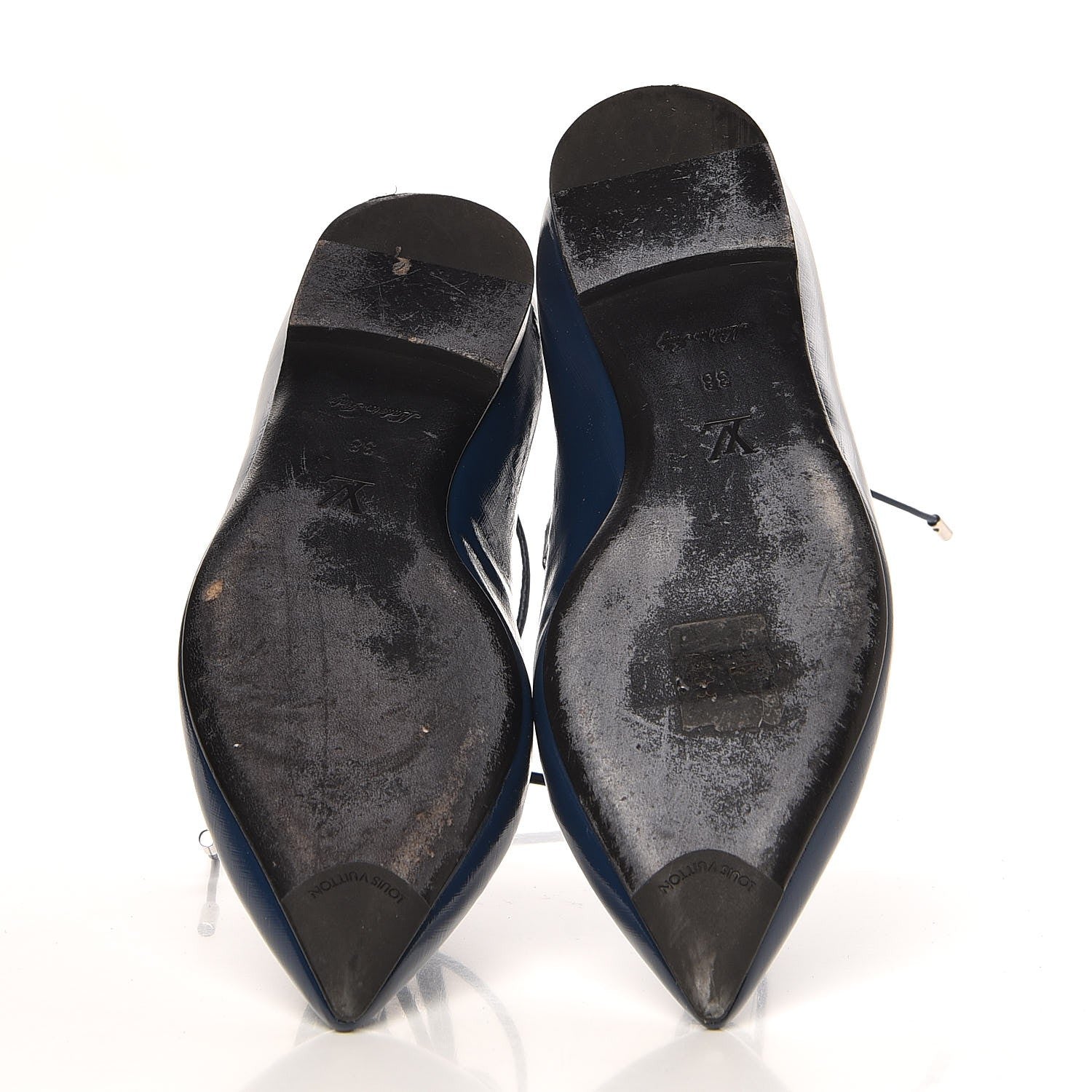 Louis Vuitton Patent Calfskin Cover Girl Flats 38 Navy 7 of 10