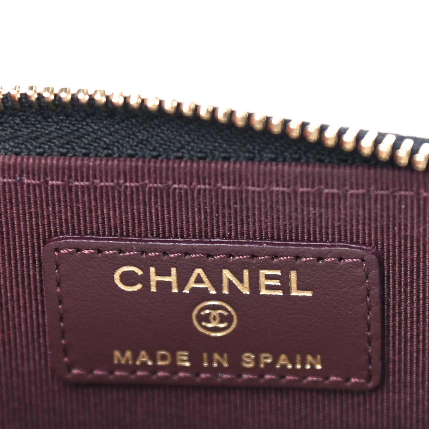 Caviar Quilted Zip Coin Purse Black
