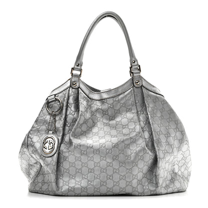 Gucci Guccissima Large Sukey Tote Silver 1 of 12