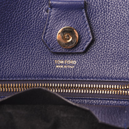 Tom Ford Grained Calfskin Sedgwick Medium Zipper Tote Cobalt 5 of 12