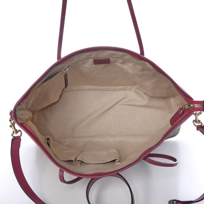 Gucci GG Supreme Monogram Medium Zippered Tote Beige New Rosette 5 of 15