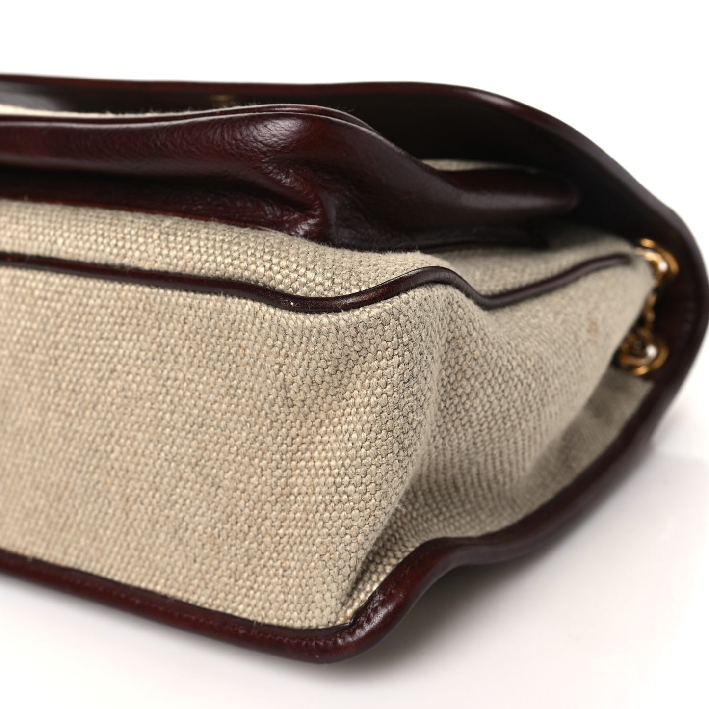 Cotton Canvas Vintage Calfskin Monogram Medium Niki Chain Satchel Natural Chocolate
