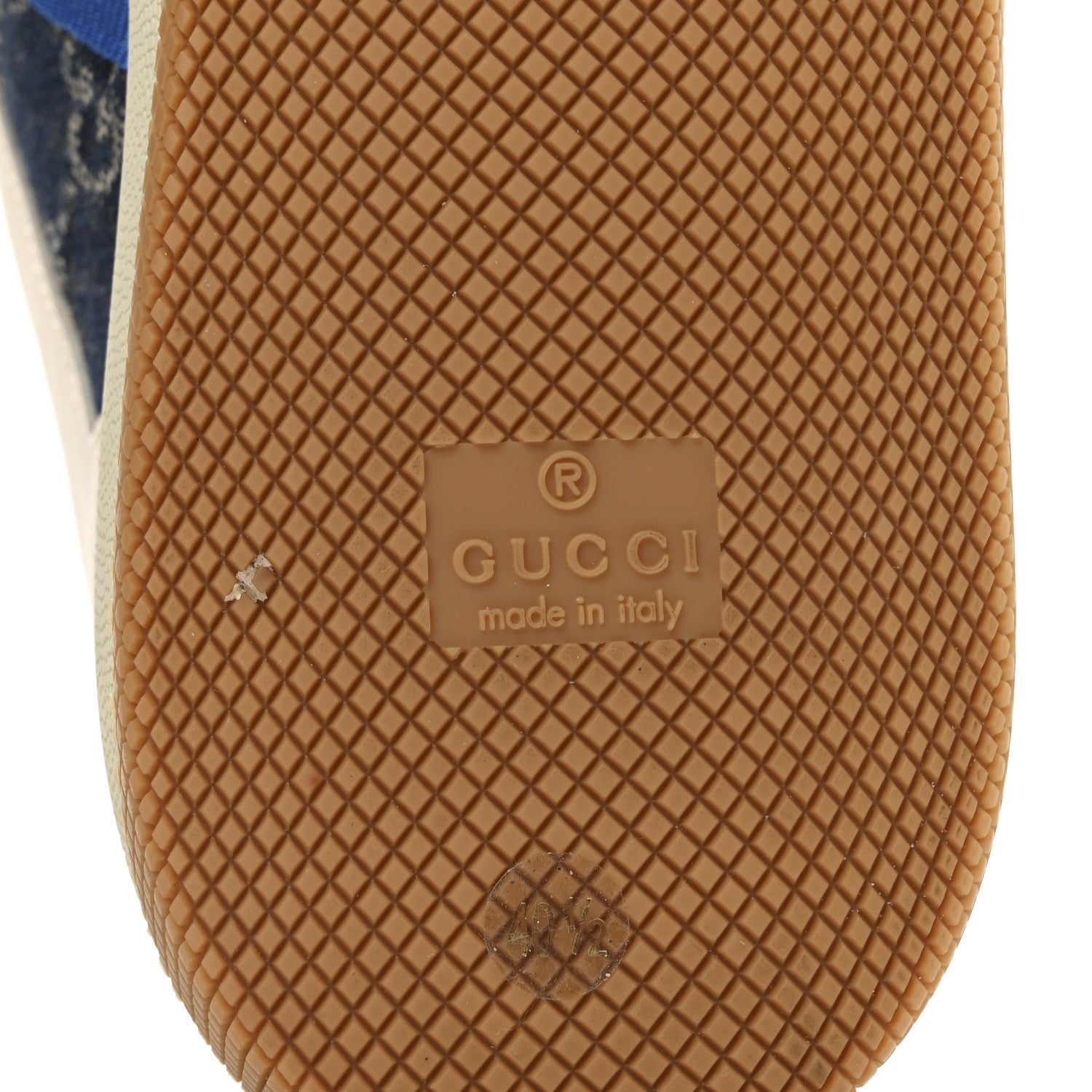 Gucci Calfskin Denim Web Womens Screener Sneakers 40.5 Mystic White Dusty Milk 7 of 8