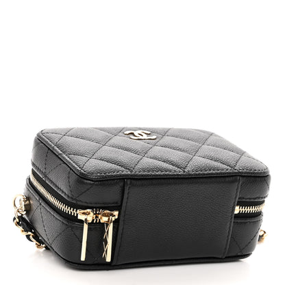 Chanel Caviar Quilted Small Top Handle Vanity Case With Chain Black 5 of 12