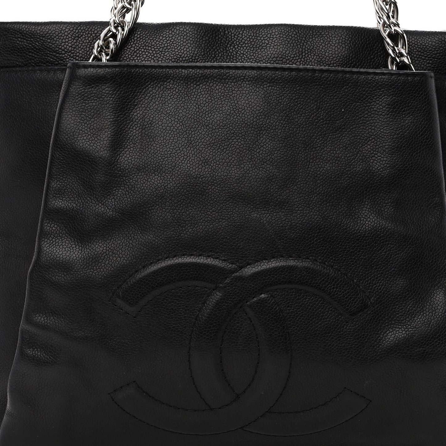 Caviar Large CC Tuck Tote Black