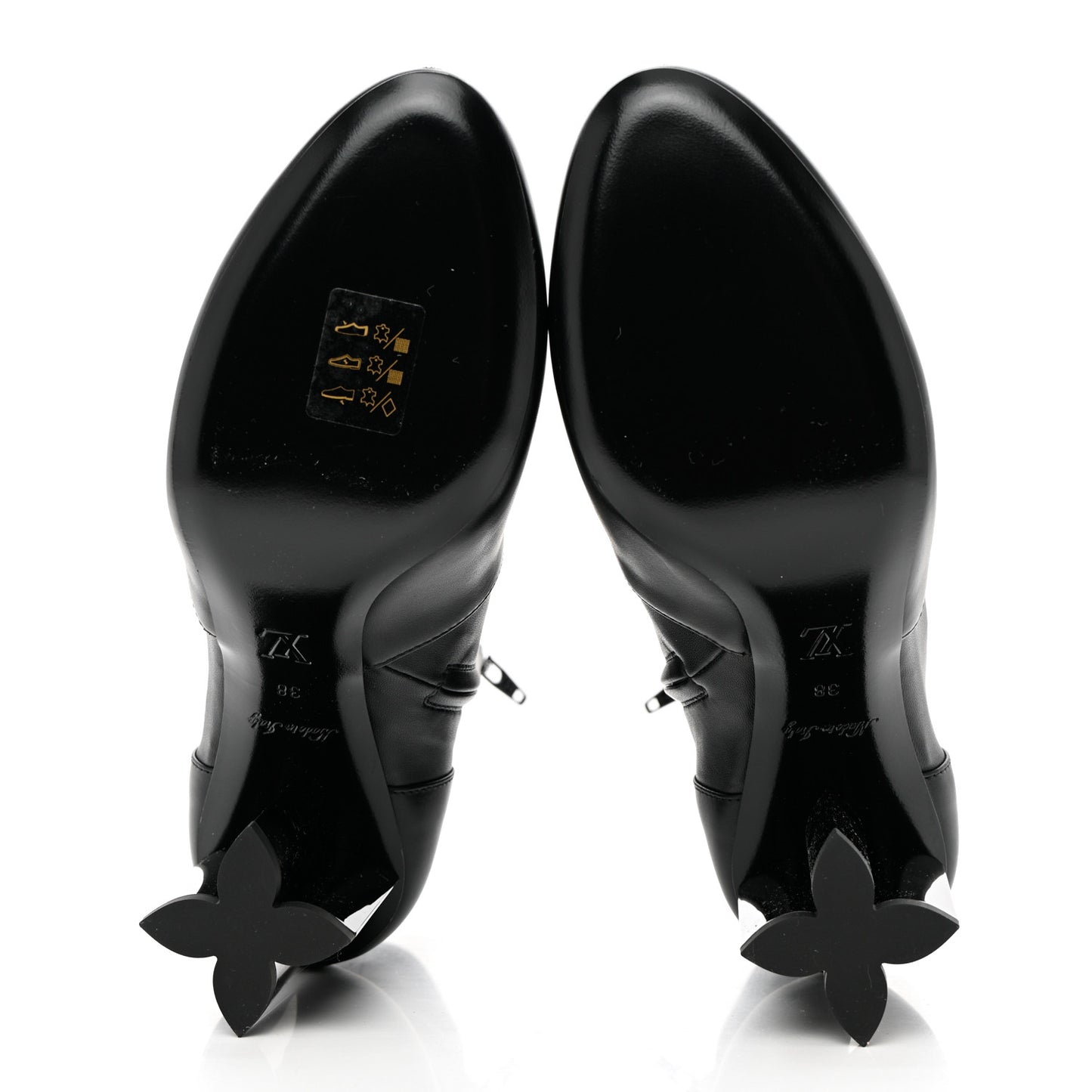 Calfskin Silhouette Ankle Boots 38 Black