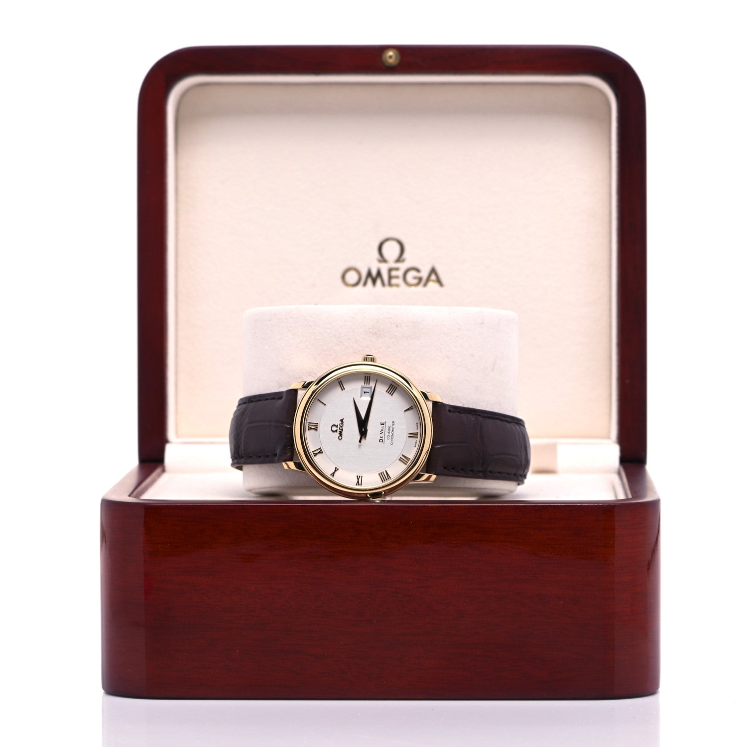 Omega 18K Yellow Gold Alligator 36mm De Ville Prestige Co-Axial Automatic Watch 4617.31.02 5 of 5